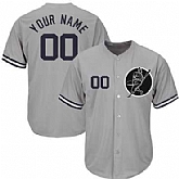 Yankees Gray Customized Cool Base New Design Jersey,baseball caps,new era cap wholesale,wholesale hats